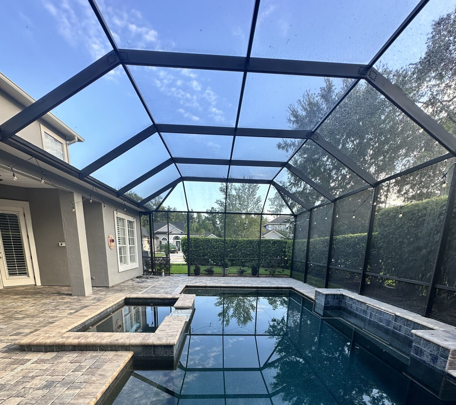 Pool screen enclosure cleaning in Jacksonville Florida